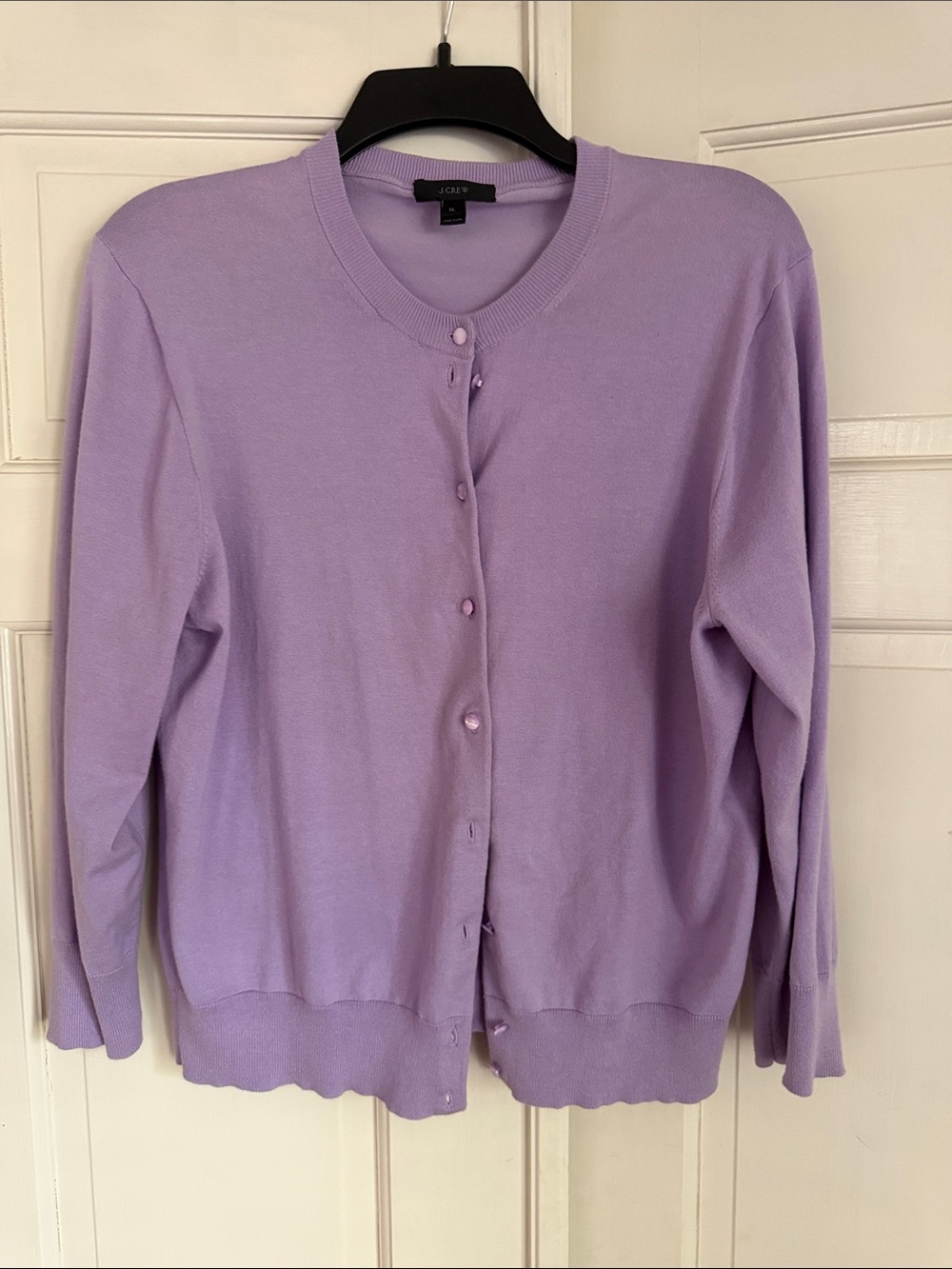 J. Crew Lilac Button-Front Crewneck Cardigan XL